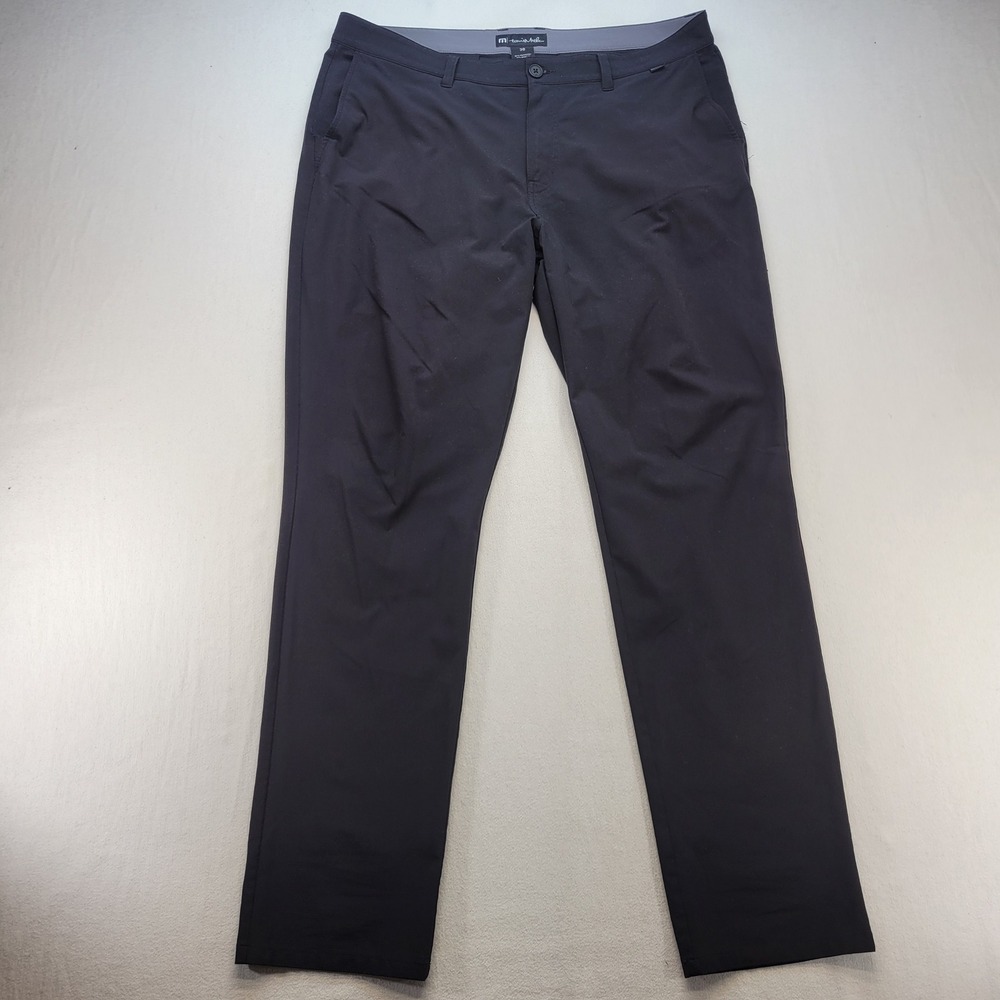 TravisMathew Golf Pants Mens 38x34 Black Performance Stretch Micro Texture